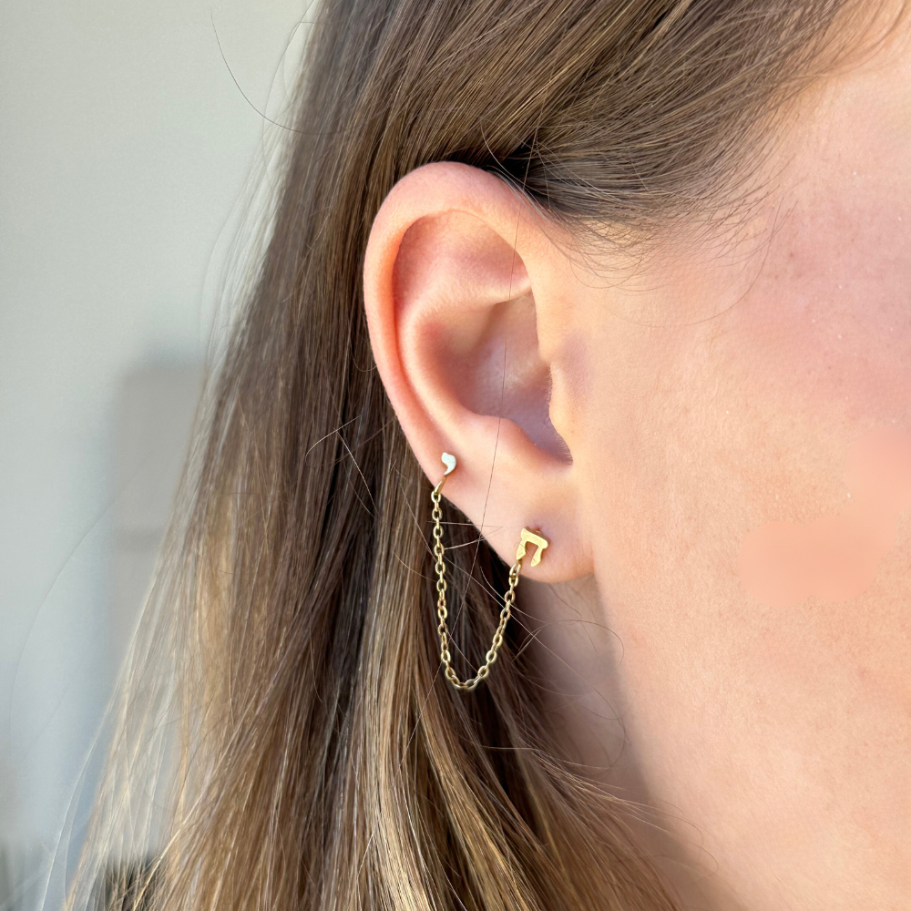 The Double Chain Chai Earring