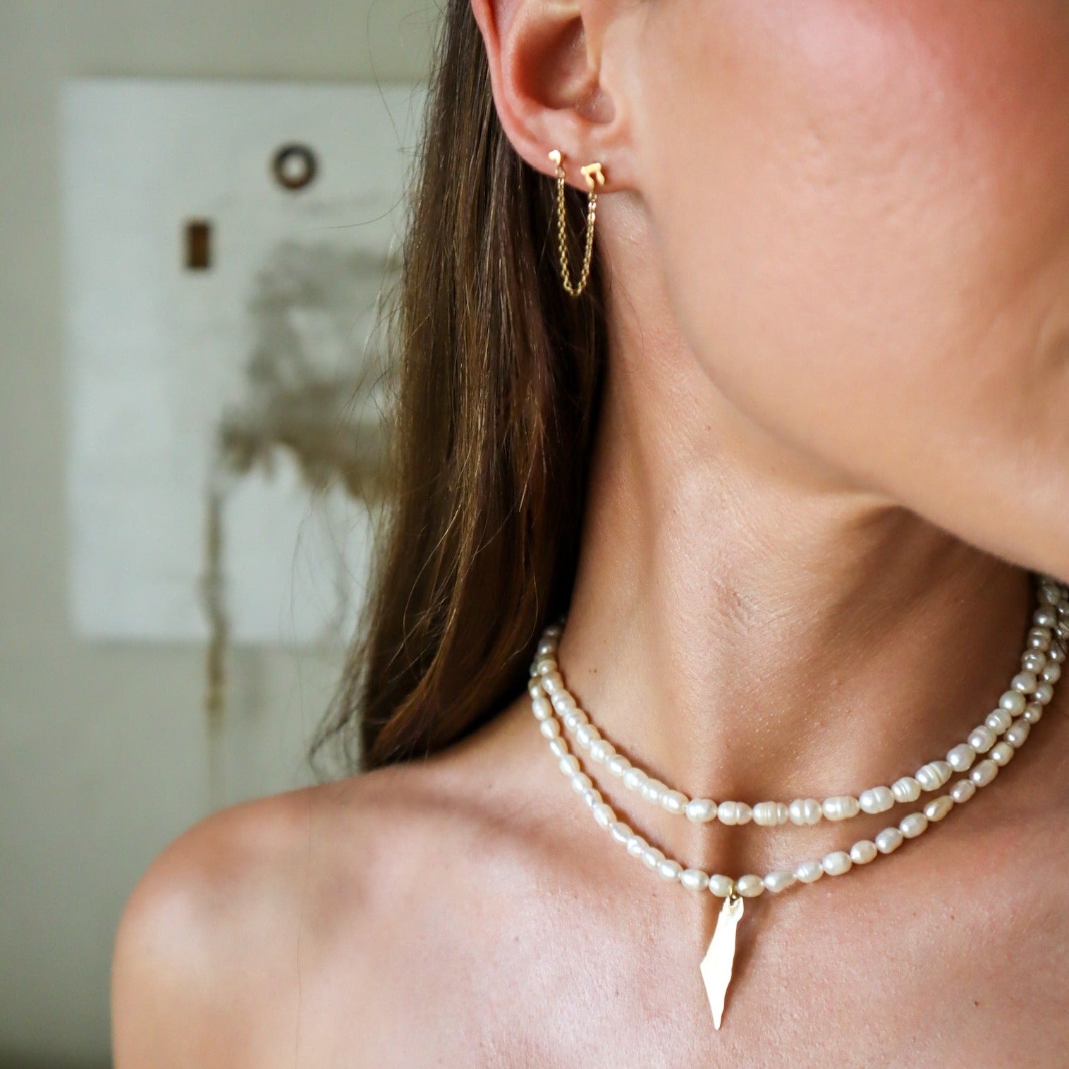 The Double Chain Chai Earring