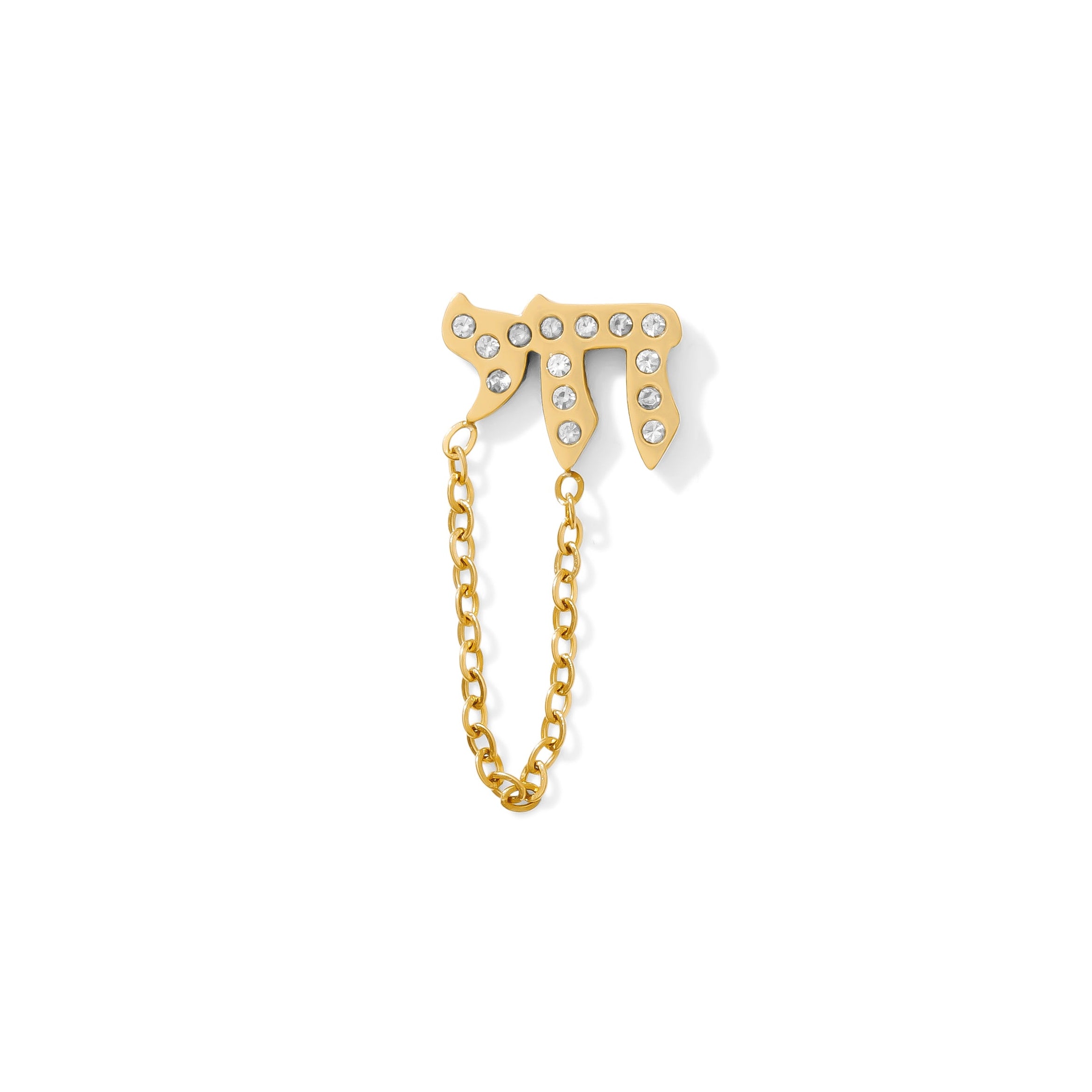 Diamond Chai Chain Earring